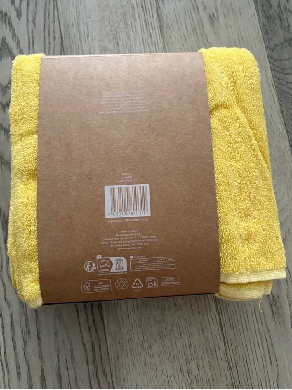 NWT Nespresso Yellow Yuzu Beach Towel